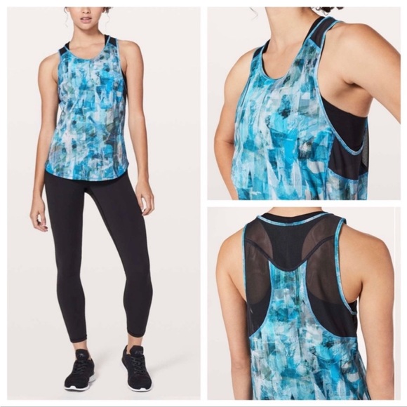 Lululemon Sculpt Tank II Sun Dazed Multi Blue Sz 6 - Picture 2 of 12
